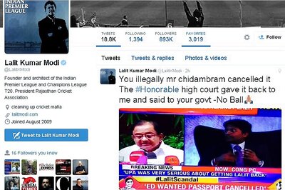 'Mr Chidambaram' cancelled my passport 'illegally', claims Lalit Modi