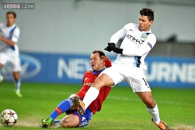 Sergio Aguero scores twice as Man City beat CSKA Moscow 2-1