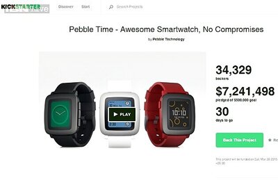 Pebble Time smartwatch raises more than $1 million in less than an hour of listing on Kickstarter