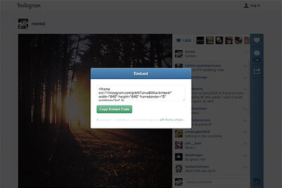 Instagram now allows photo and video embedding