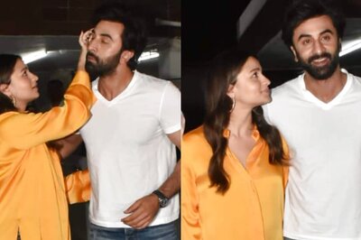 Alia Bhatt Fixes Ranbir Kapoor's Look, Cannot Take Eyes Off Him At Brahmastra Reunion; See Pics