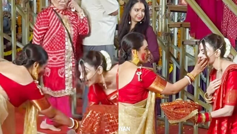 Rani Mukerji Stops Sherlyn Chopra From Touching Her Feet During Sindoor Khela; Watch Viral Video
