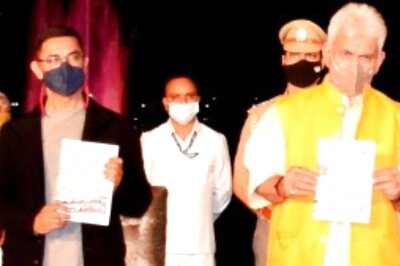 L-G Manoj Sinha, Aamir Khan, Rajkumar Hirani Launch New J-K Film Policy