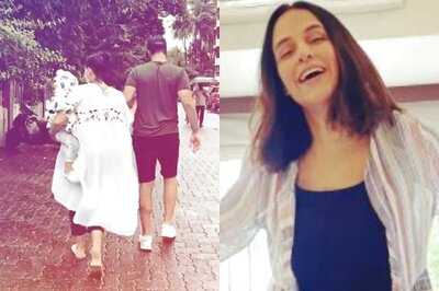 Neha Dhupia Enjoys Morning Walk With Angad Bedi And Baby Mehr