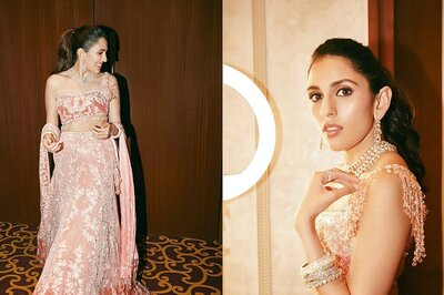 Anant Ambani-Radhika Merchant's Sangeet: Shloka Mehta Stuns in Custom Peach Lehenga Inspired by 'Bole Chudiyan'