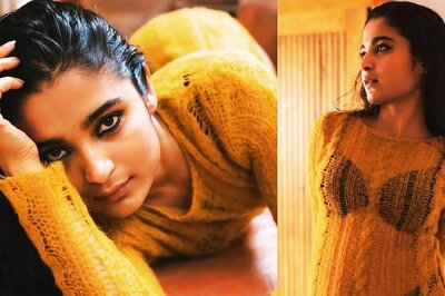 Chaithra J Achar Is At Her Sensual Best In Sheer Knitted Yellow Dress