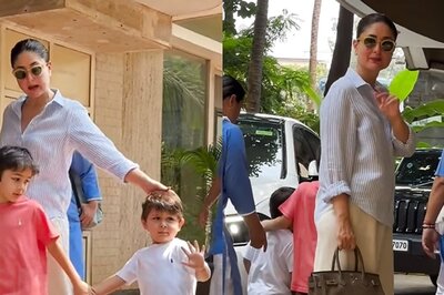Kareena Kapoor Khan Opts For Comfy, Casual Look As She Steps Out With Sons Taimur And Jeh; Watch