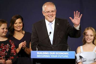 Australian Prime Minister Scott Morrison Celebrates Unexpected Election Victory