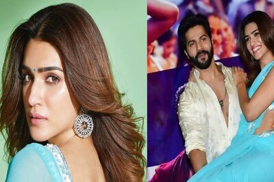 Bhediya Promotions: Kriti Sanon Is A Sight For Sore Eyes In This Ethereal Blue Georgette Saree