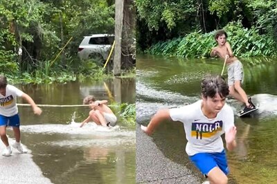 Watch: Siblings Wakeboarding On Waterlogged Road Is Creativity At Its Peak