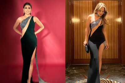 Shriya Saran and Jennifer Lopez Exude Glamour in Their Matching David Koma Black Gowns