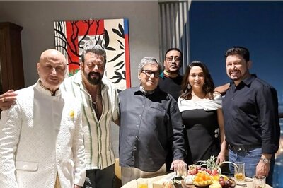 Khalnayak Reunion! Madhuri Dixit Poses With Sanjay Dutt, Anupam Kher At Subhash Ghai’s Wedding Anniversary