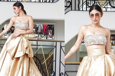 Mouni Roy Casts a Spell in an Embellished Bustier and Golden Skirt at Cannes 2023: See Photos