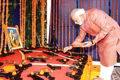 Narendra Modi supporters celebrate his Shastra Pooja, critics poke fun