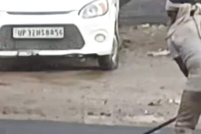 PWD Workers Lay Down Road During Heavy Rain in UP's Sitapur, Viral Video Sparks Anger