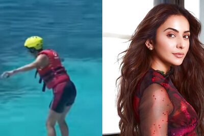 Rakul Preet Singh Falls, Manages To Strike A Balance As She Tries Flyboarding; Watch Video