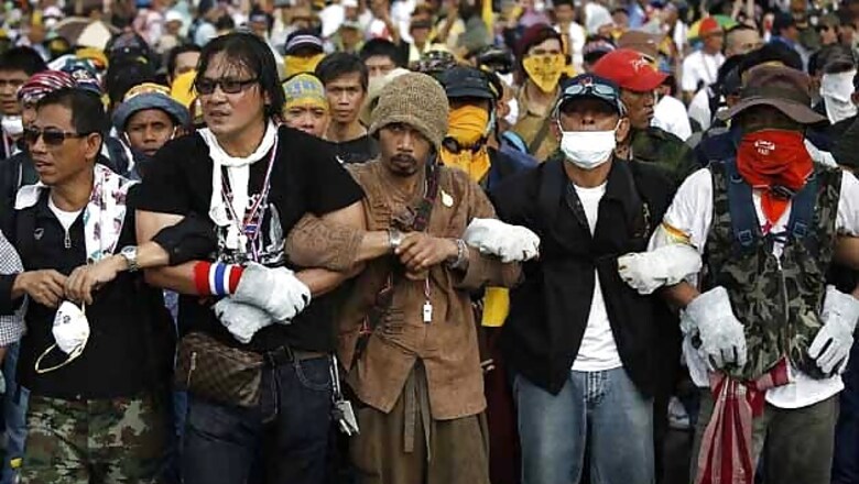 Thai protestors blockade buildings housing ballot papers
