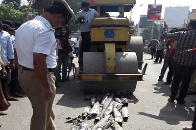 Royal Enfield Exhausts Crushed By Bengaluru Traffic Police Using Road Roller