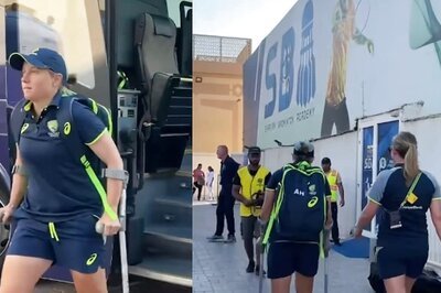 Alyssa Healy Arrives on Crutches to IND vs AUS ICC T20 Women's World Cup 2024 | WATCH