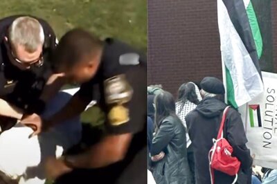 Watch: US Professor Handcuffed, Chilling Nazi Genocide Sign Displayed During Pro-Palestinian Protests