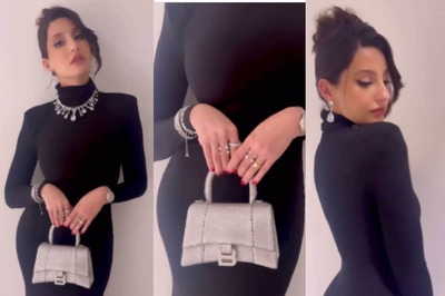 Nora Fatehi Grabs Eyeballs in Black Bodycon Dress and Balenciaga Mini Bag For Birthday