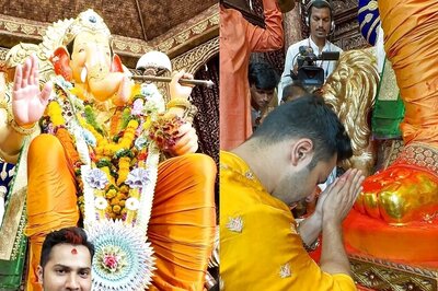 Varun Dhawan Looks Dapper In Yellow Kurta As He Visits Lal Baug On Ganesh Chaturthi; Photos