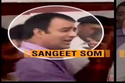 BJP workers protest after riot-accused Sangeet Som denied LS ticket, burn Rajnath's effigy