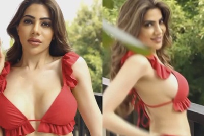 Sexy! Nikki Tamboli Flaunts Ample Cleavage In A Red Bralette, Racy Video Goes Viral; Watch