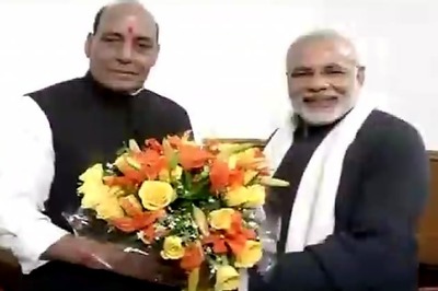 Narendra Modi meets Rajnath Singh, congratulates him
