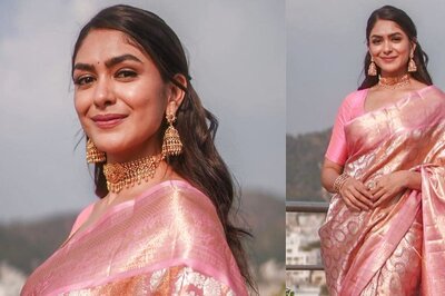 Mrunal Thakur’s Shines Bright In Pastel Pink Saree, See Pics