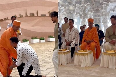 Akshay Kumar, Tiger Shroff Offer Prayers at BAPS Hindu Mandir in Abu Dhabi Ahead of BMCM Release | Watch