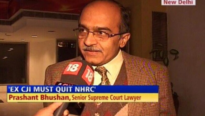 Balakrishnan should quit as NHRC chief: Bhushan