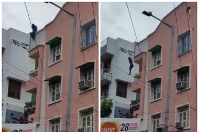 Shocking Visuals | Patna Girl Jumps Off Building in Suicide Bid After Failing Class 12 Exam; Gets Saved