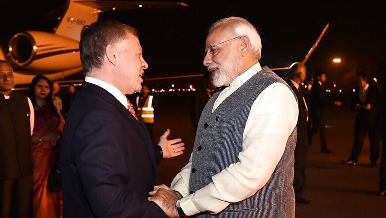 Jordan King Arrives on 3-day Visit; PM Narendra Modi Receives Him at Airport