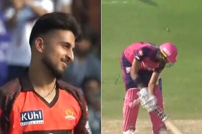 Umran Malik Knocks Over Devdutt Padikkal, Gives Him a Smiling Send-off During SRH vs RR Clash - WATCH