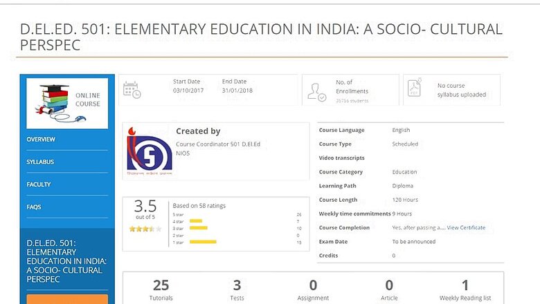 NIOS D.EI.ED for Untrained Teachers – Enrol for Swayam Study Material at swayam.gov.in