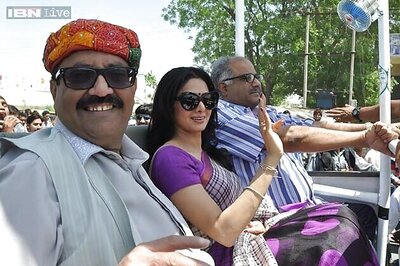 Snapshot: Sridevi and Boney Kapoor campaign for Amar Singh in UP