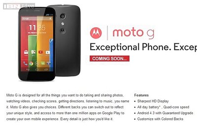 Motorola Moto G to be a Flipkart exclusive in India, for now