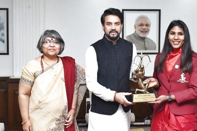Fencer Bhavani Devi Receives Her Arjuna Award from Sports Minister Anurag Thakur