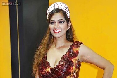 Desi Lady Gaga? Starlet Tanisha Singh wears a dress made of goat meat