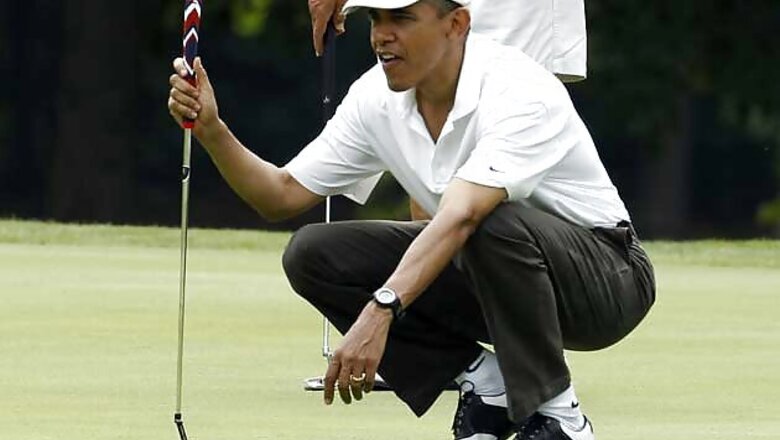 Barack Obama plays golf with Tiger Woods