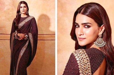 Kriti Sanon Radiates Elegance in a Chocolate Brown Saree at the Adipurush Trailer Launch