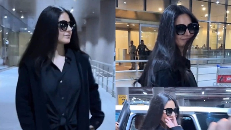 Katrina Kaif Makes First Appearance Since Pregnancy Rumours, Stuns in Black at Mumbai Airport; Watch