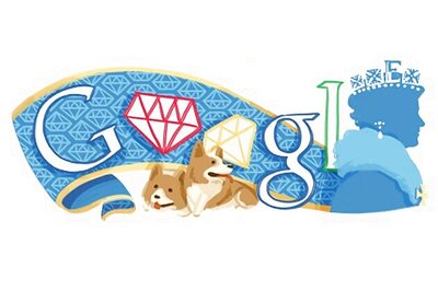 Google doodles the Queen's Diamond Jubilee