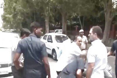 On Way to Parliament, Rahul Gandhi Stops To Check Man Who Fell Off Scooter | WATCH