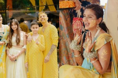 Dalljiet Kaur Looks Gorgeous in Her Haldi Pics, Hubby-to-be Nikhil Patel In Awe of Her Mehendi