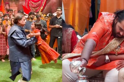 Mukesh Ambani Plays With Granddaughter, Anant Ambani Performs Special Puja With Wife Radhika; Watch