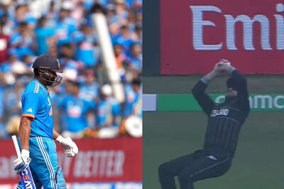 IND vs NZ: Rohit Sharma Narrowly Misses Fifty in Semifinal After Kane Williamson Takes Stunning Catch | WATCH