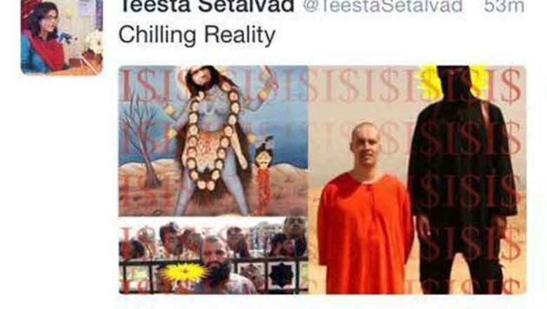 Setalvad earns social media wrath after tweeting picture of goddess Kali with ISIS terrorist
