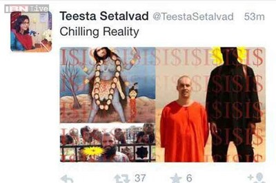 Setalvad earns social media wrath after tweeting picture of goddess Kali with ISIS terrorist